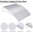 thumbnail image 4 of Yescom 2Pcs 40"x40" Door Window Awning Whole One-piece Polycarbonate UV30+ Patio Rain Snow Protection Transparent White, 4 of 9