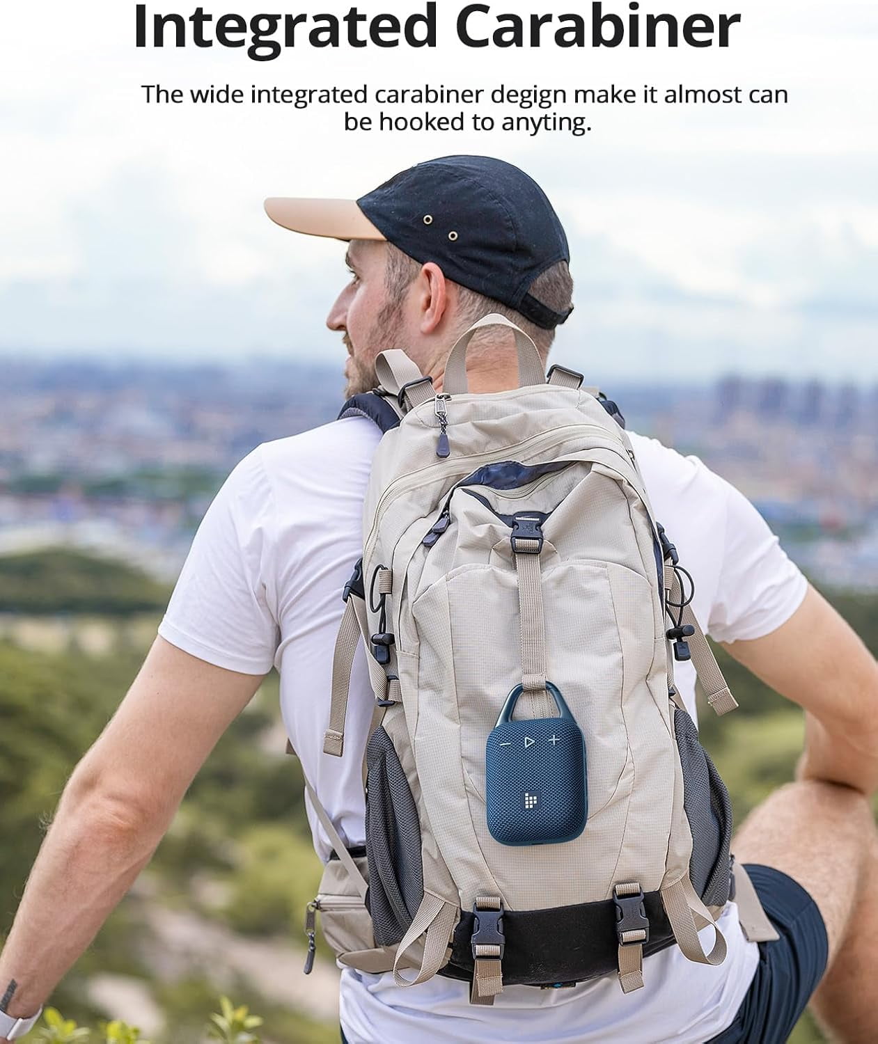 Tronsmart Mirtune H1 Portable Bluetooth Speaker, Big Audio and Punchy Bass, Integrated Carabiner, IPX7 Waterproof, 20H Playtime - Black
