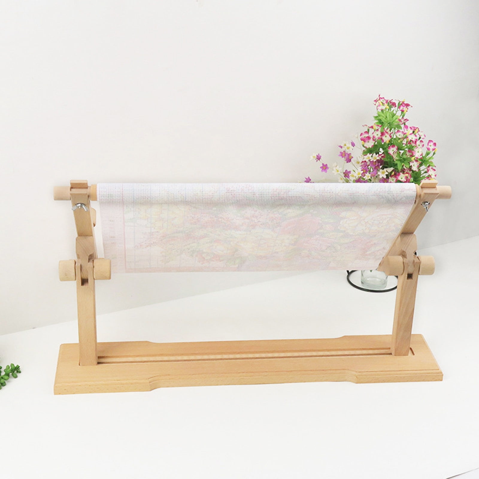 Cross Stitch Frame,Frame Embroidery Floor Stand,220 Degree Rotation Adjustable Cross Stitch Frame Stand,Hands Free Embroidery Hoop for Embroidery Lovers,58x12cm