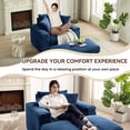 thumbnail image 5 of Muumblus Oversized Lounge Chair with Ottoman, Cloud Accent Reading Armchair for Living Room, Blue Chenille, 5 of 9