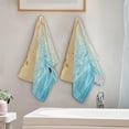 thumbnail image 3 of Summer Starfish Seashell Kitchen Hand Towels 2 PCS, Funny Seaside Ocean Fingertip Bath Towels Ultra Soft and Highly Absorbent, Decorative Face Towels Dish Washcloths, 28.3"x14.4", 3 of 4