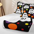 thumbnail image 4 of Feelyou Cute Ghost Boo Quilt Full, Watercolor Polka Dot Full Bedspread Sets, Black White, 3-Piece, 1 Comforter and 2 Pillowcases, 4 of 7