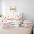 thumbnail image 6 of jejeloiu Cute Strawberry 7-Piece Twin Bedding Sets,Kawaii Bowtie Ribbon Bedding Comforter Set,Pink Loves Pattern Sheet Sets For Girls,Ultra Soft Home Decor Reversible, 6 of 8