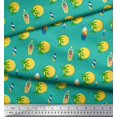 thumbnail image 3 of Soimoi Rayon Fabric Skull,Sun & Palm Tree Nature Print Sewing Fabric Yard 42 Inch Wide, 3 of 3