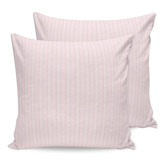 Pillow Covers 18x18 Set of 2, Blush Pink Line Striped Throw Pillow Covers Decorative Couch Cushion Cover, Farmhouse Pink Stripes Microfiber Soft Square Pillowcases for Bedroom Living Room Sofa