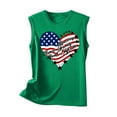 thumbnail image 3 of Graphic Tank Tops, Summer 2024 Sleeveless 4th of July Shirts Women Crew Neck Casual Flag Sunflower Print Tanks (S, Green 07), 3 of 4