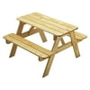 Little Colorado Wooden Toddler Picnic Table for Indoor Outdoor Use, Natural