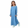 thumbnail image 1 of EnJoCho Robe Abaya pour Filles à Col Ras du Cou, Maxi, Kaftan de Prière pour le Ramadan et la Mosquée, Robe Confortable et Modeste pour Tous les Jours, Fête des Fêtes, Robe pour Enfants, 1 of 4