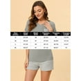 thumbnail image 5 of INSPIRE CHIC Women's Lounge V Neck Stretchy Tops and Shorts 2pc Pajama Sets L Grey, 5 of 5