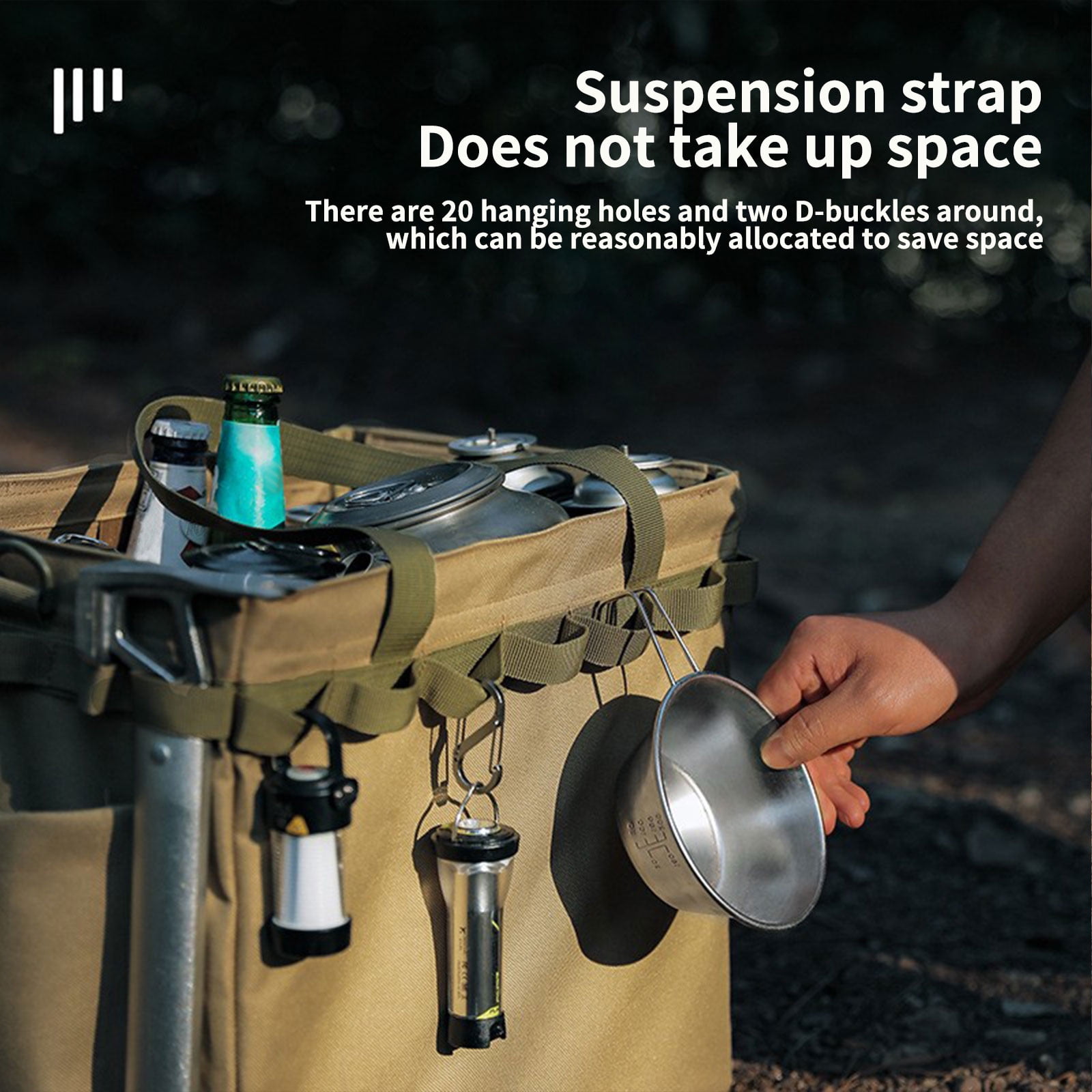 IMossad Outdoor Tool Bag with Hard Bottom - Garden and Camping Tool Organizer Tote for Carrying Tools