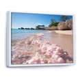 thumbnail image 2 of Designart "Sandy Beach in Pink Hues II" Landscapes Floater Framed Canvas Wall Art, 2 of 7