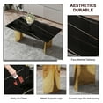 thumbnail image 6 of LiviNest Modern Dining Table Set with 6 Chairs: Marble Pattern Glass Top & Golden Metal Legs - 71" x 39.3" Kitchen Table Set for Small Space & Studio Use, 6 of 6