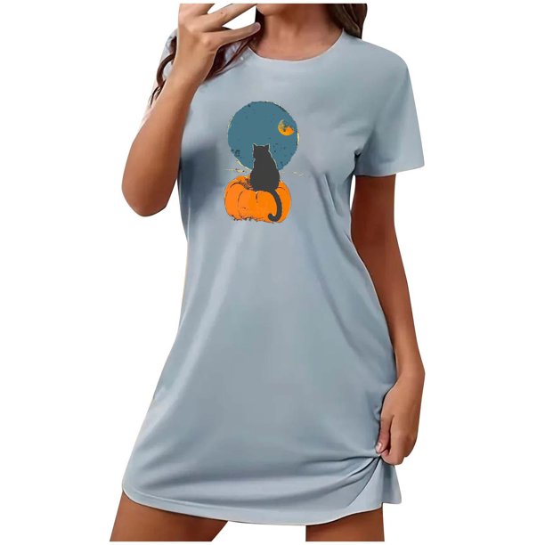 Camisón corto de talla grande para mujer, camisón de manga corta con estampado de pecho a la moda, camisón para mujer