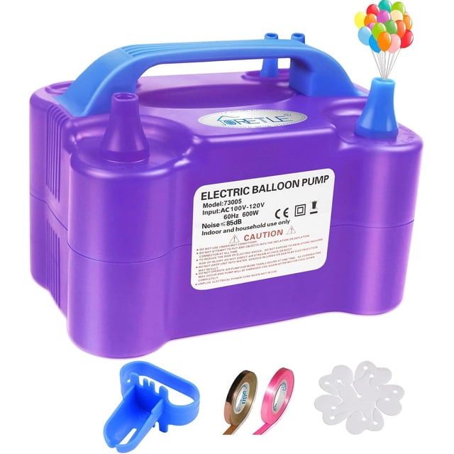 Electric Balloon Pump Portable Balloon Pump Electric Air Balloon Pump Electric Balloon Inflator, Balloon Decorations for Birthday Parties, Weddings, Festivals and Party(Purple)