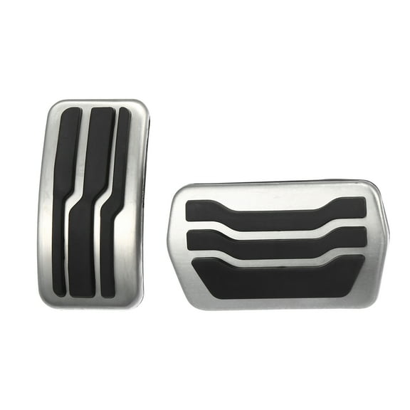 Unique Bargains 2 Pcs Accelerator Pedal and Brake Pedal Cover Set for Ford Escape Metal Rubber Silver Tone Black