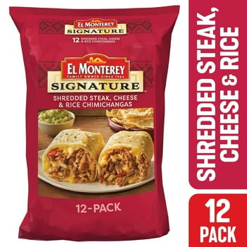 El Monterey Signature Shredded Steak, Cheese & Rice Chimichan 54 oz, 12 Ct (Frozen)