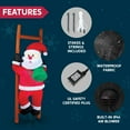 thumbnail image 4 of 6 FT Christmas Inflatable Climbing Santa, Hanging Inflatable Christmas Yard Decorations with Build-in LEDs, Blow Up Inflatables for Xmas Party Indoor, Outdoor, Yard, G Xmas Christmas Decorations, 4 of 5