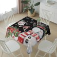 thumbnail image 6 of Black Snowman Christmas Table Cloth Waterproof Tablecloths, Winter Snowflake Xmas Gifts Tablecloth Dining Table Cover for Kitchen Party Tabletop Outdoor, Square Tablecloth 60x60 Inch, 6 of 9