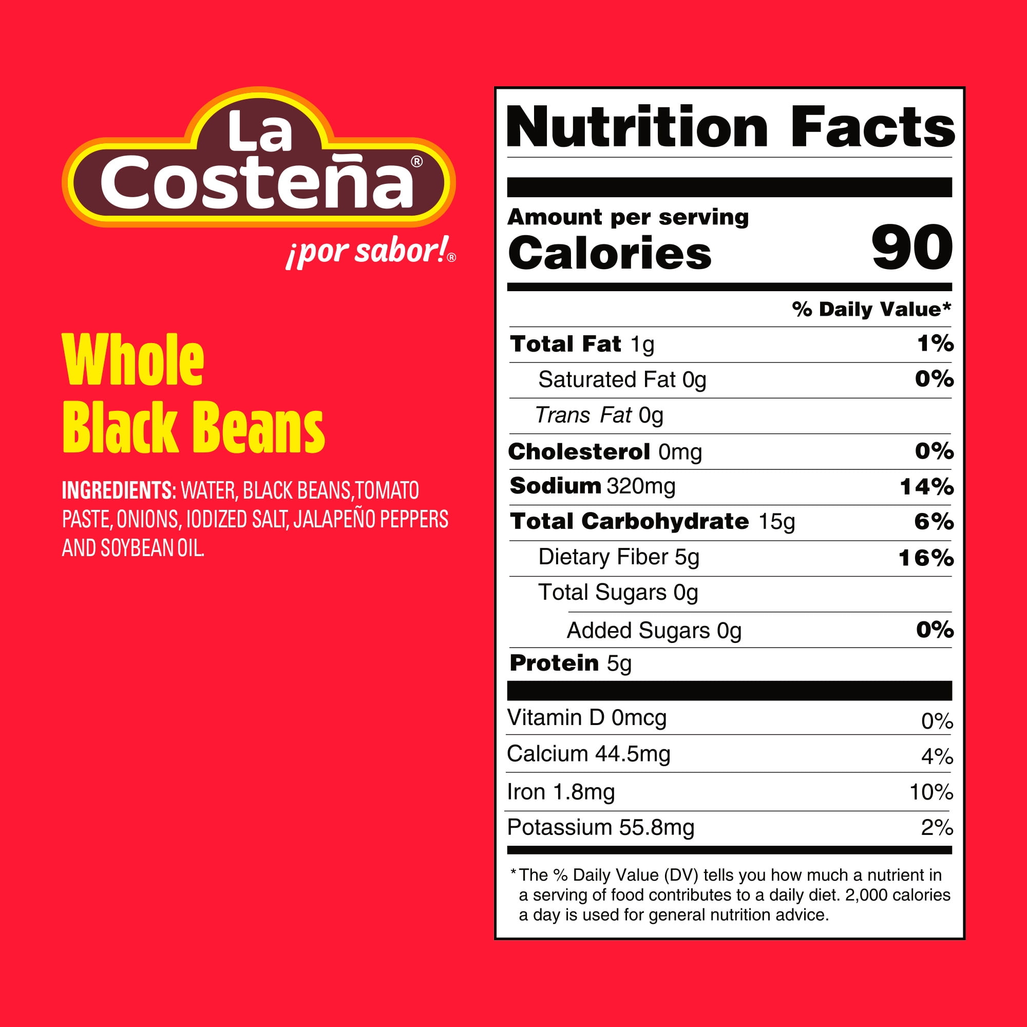 (4 pack) La Costeña Canned Black Beans, 19.75 oz