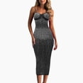 thumbnail image 2 of Gibobby Camisón de satén para mujer Día de San Valentín OS6618 europea y americana moda mujer club nocturno Sexy malla transparente vestido con tirantes cal(Negro,M), 2 of 5