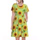 thumbnail image 1 of Easygdp Sunflower Leaves para Vestido Transpirable de Mujer, Vestido Suelto de Manga Corta con Pliegues y Bolsillos para el Verano, 1 of 6