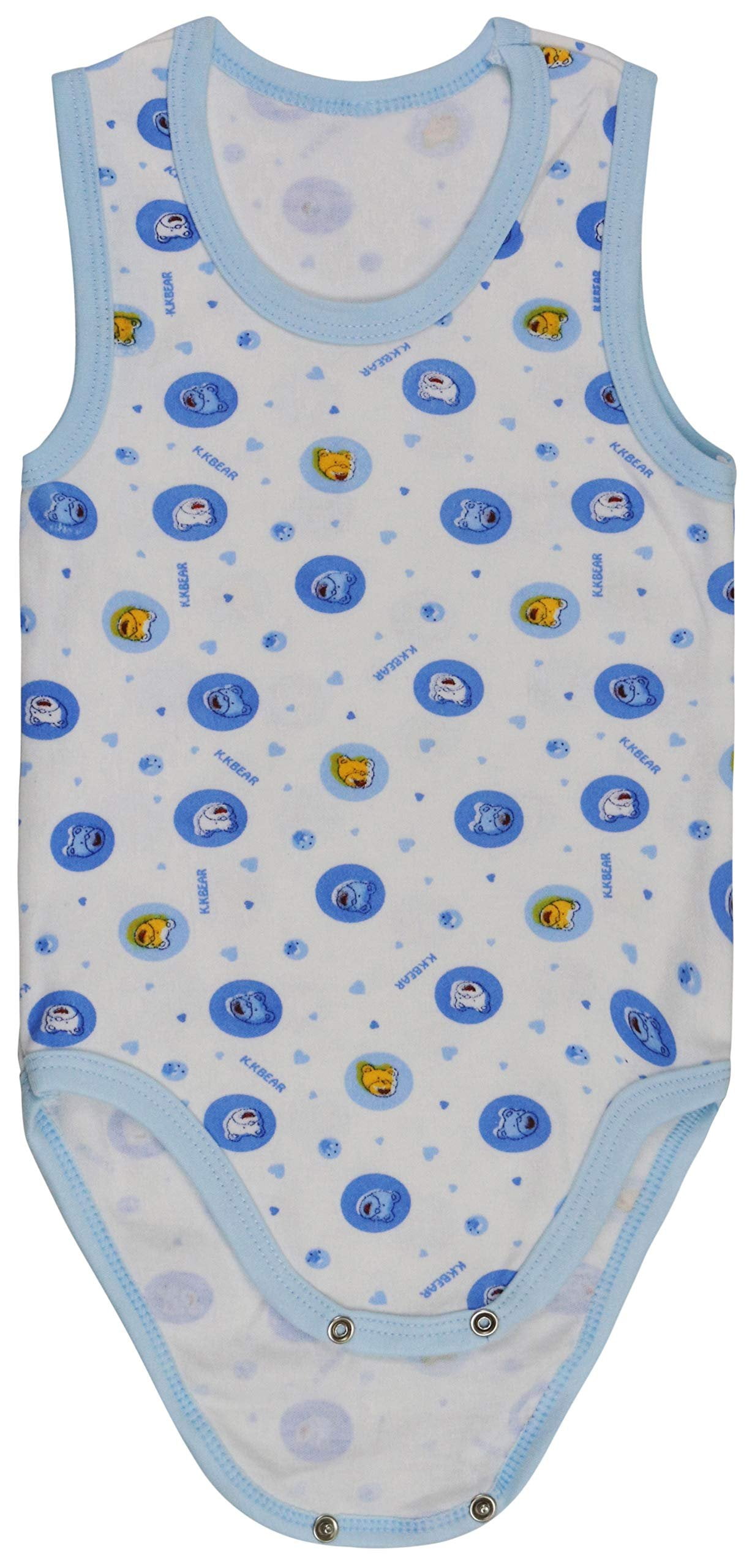 ToBeInStyle Boy's Pack of 4 Ultra-Soft Cotton Baby Tank Top Bodysuits - Bears - 3 Years Old