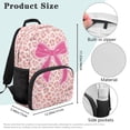 thumbnail image 7 of Yspwyqan Kids Girls Backpack, 17 Inch Large Capacity School Bag, Double Zipper with Front Pocket, Pink Leopard Bow Lightweight Bookbag for Middle High School Travel, 7 of 7