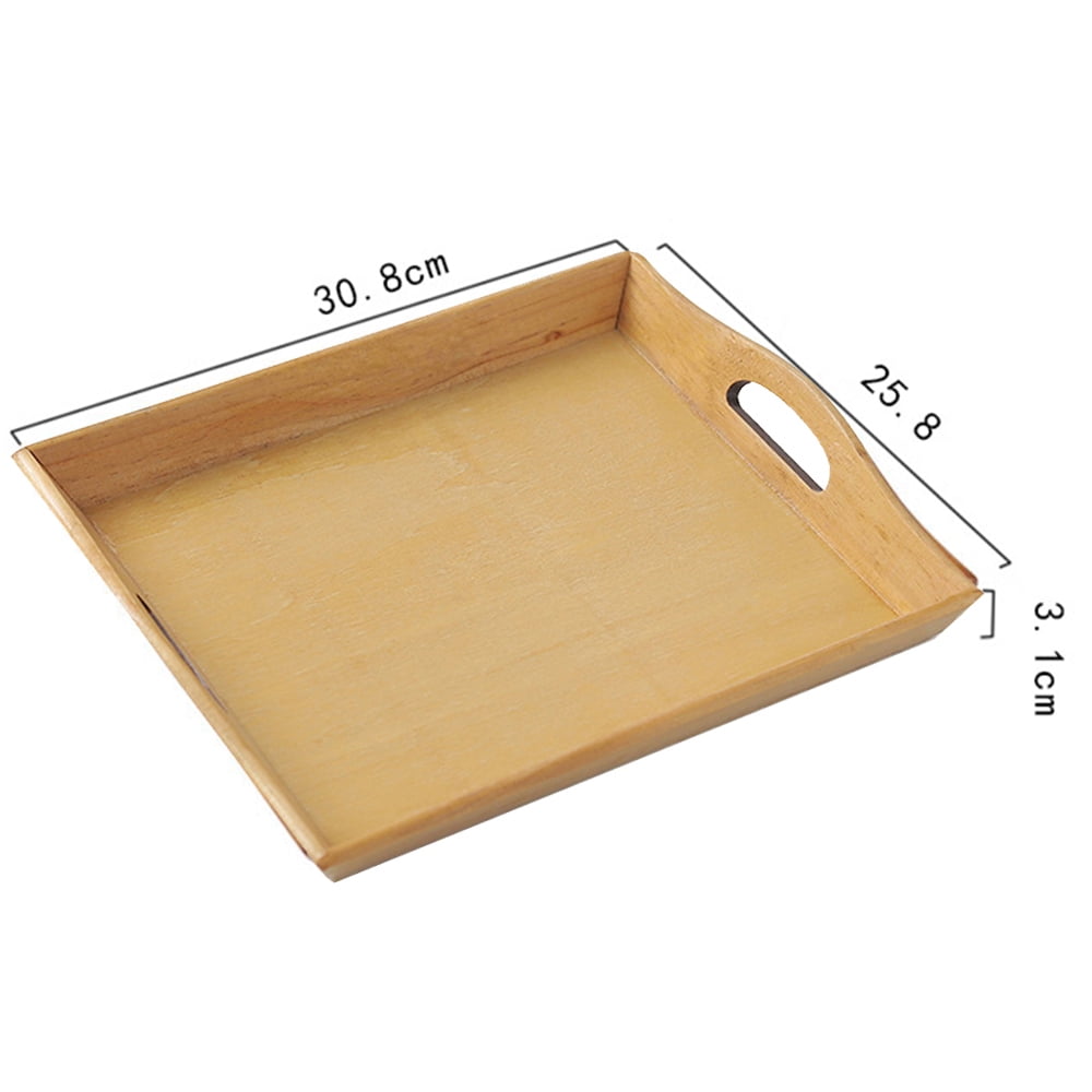 Wooden Serving Tray With Handles Food Tea Table Bamboo Tray Coffee Plate Gadget 