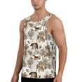 thumbnail image 2 of Pofeuu leaf Moose fox owls tree Print Men's Workout Tank Tops Sleeveless Muscle Gym Shirt Quick Dry-4X-Large, 2 of 7