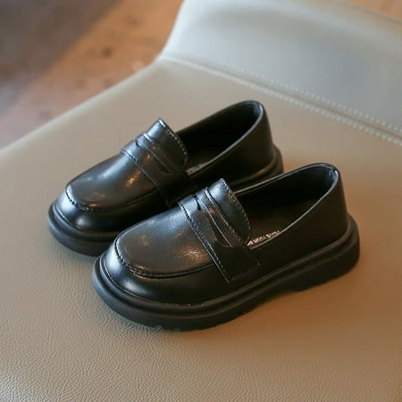 

2024 Spring and Autumn New Women‘s Shoes Children‘s British Style Solid Color Small Shoes Baby Girl Black Casual Fashion Single-layer Shoes