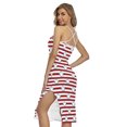 thumbnail image 2 of Red Striped Usa Star Pattern Printed Cross Back Cami Dress, American Flag Fashion Summer Maxi Sexy Casual Dress For Women. Gifts For Us Independence Day, 4Th Of July, 2 of 4