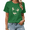 1-Green, variant on UNISHE Women's Navy Blue Celestial Dragon Graphic Short Sleeve T-Shirt Summer Daily Top