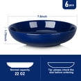 thumbnail image 6 of Fashionwu Pasta Bowls Set 6, 22 Ounce Ceramic Salad Serving Bowls, Dark Blue, 6 of 8