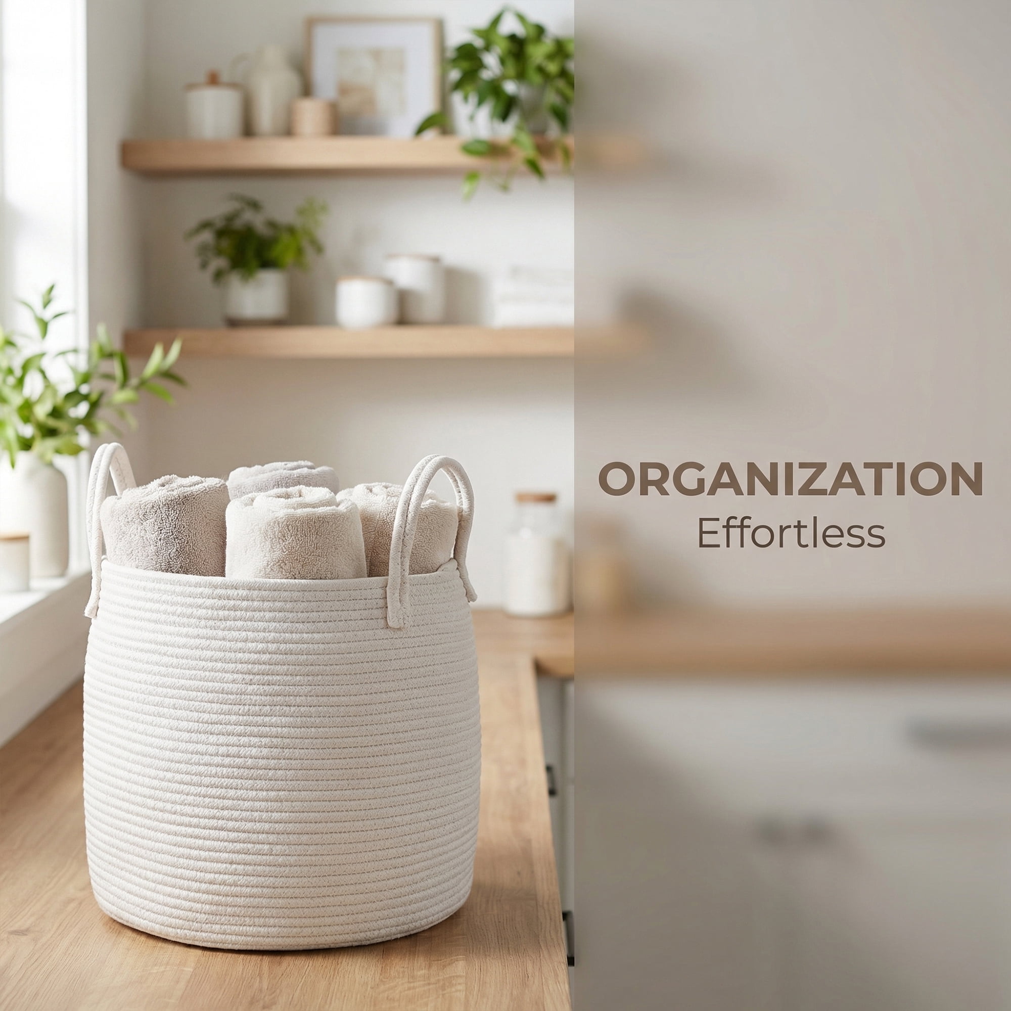 Unique Bargains Storage Basket Shelf Closet Storage Bin White 13.8*13.8*11.8in