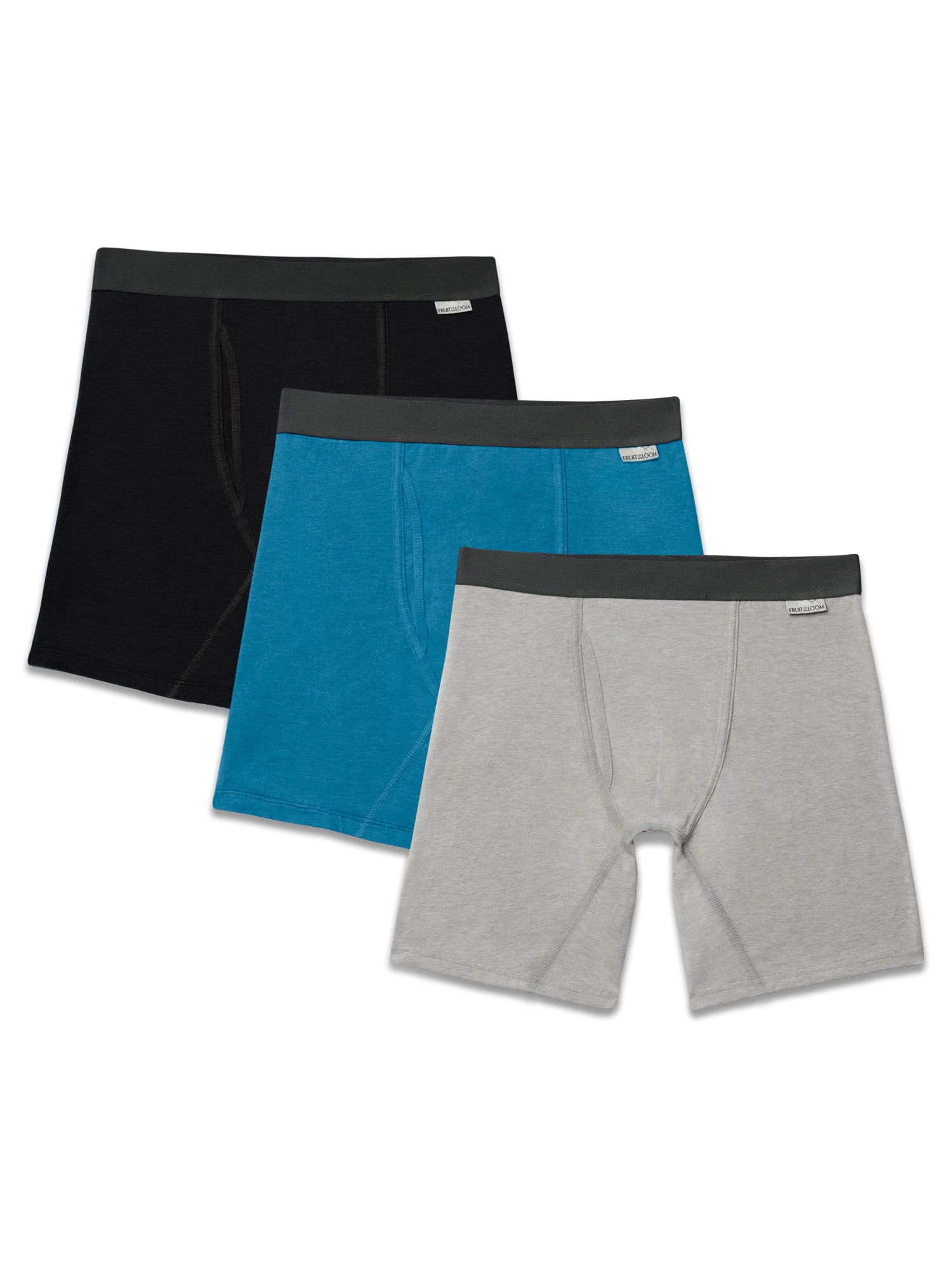 Fruit of the Loom Men's Crafted Comfort Boxer Briefs, 3 Pack, Sizes S