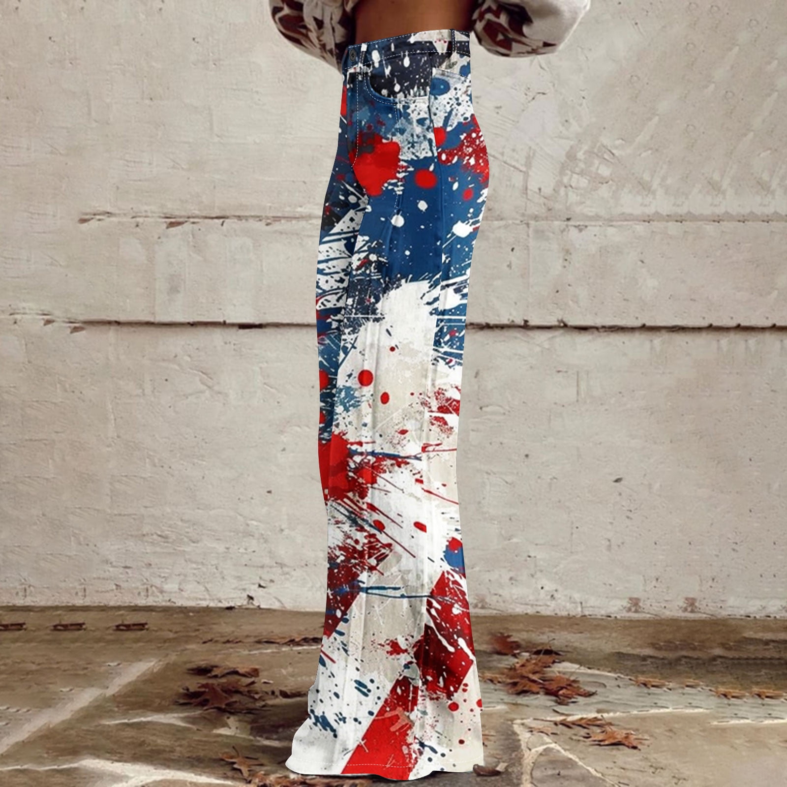 Women's Casual Wide Leg Pants, Straight Leg with Button Pockets, Faux Denim for Daily Wear and Holiday