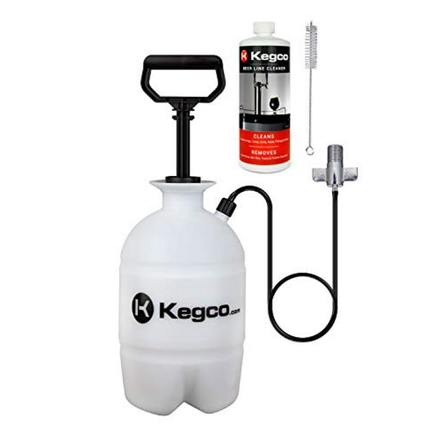 Kegco Deluxe Hand Pump Pressurized Keg Beer Cleaning Kit w/32 oz. Cleaner
