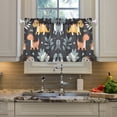 thumbnail image 2 of Yayeee Kitchen Curtains Tier Pair Light Filtering 27"x36" Rod Pocket Short Cafe Window Panel, Orange Dinosaur, 2 of 7