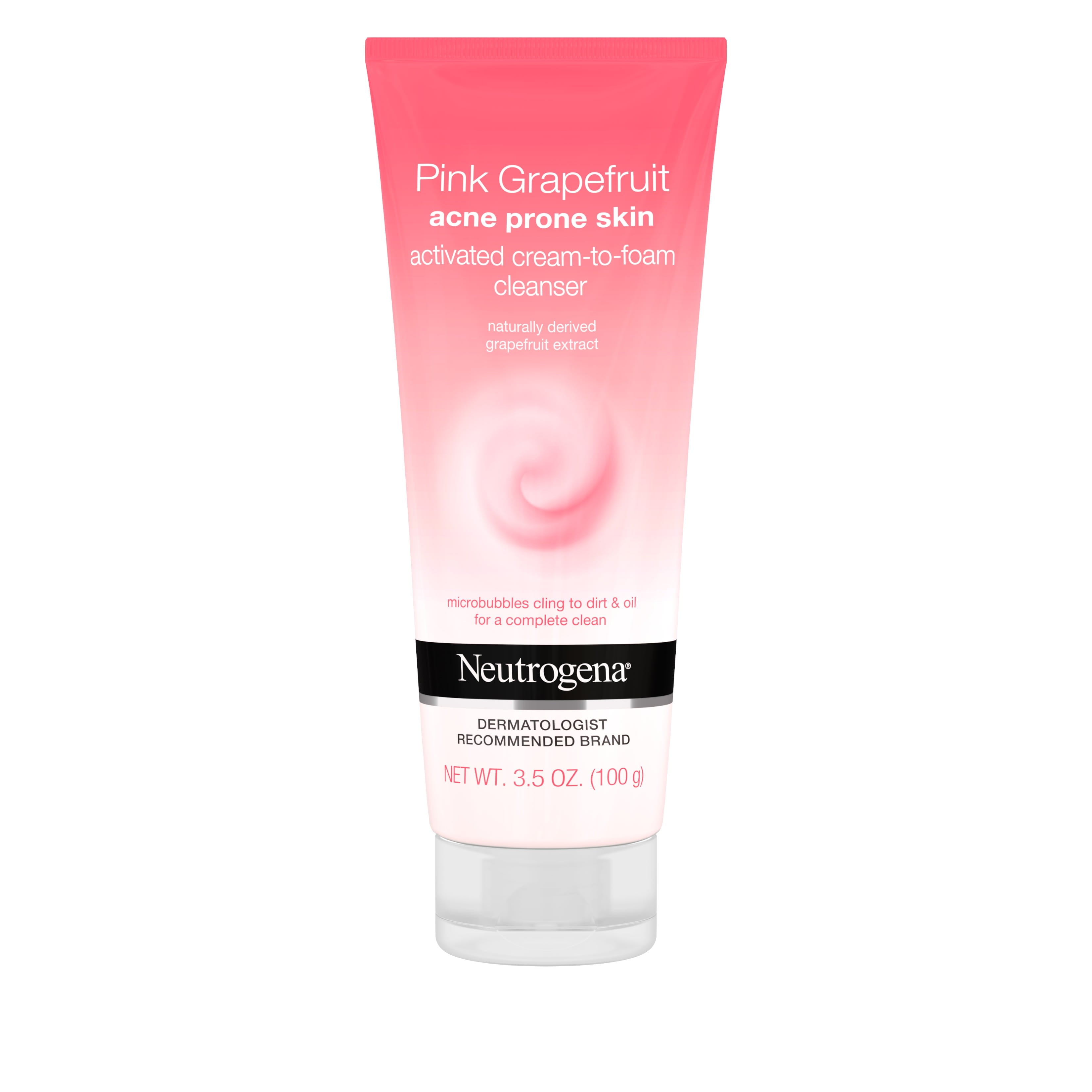 Neutrogena Pink Grapefruit Cream-to-Foam Acne Facial Cleanser, 3.5 oz