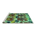 thumbnail image 2 of Ahgly Company Machine Washable Indoor Round Abstract Turquoise Blue Modern Area Rugs, 4' Round, 2 of 4