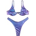 thumbnail image 2 of Maillot de Bain Deux Pièces pour Femmes, Bikini Triangle et String à Nouer sur le Côté, 2 of 5