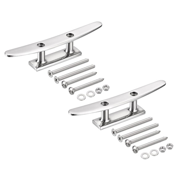 Boat Cleat Open Base 6inch, 2 Pcs 316 Stainless Steel Dock Cleat for Kayak Boat