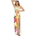 thumbnail image 4 of HAPPY BAY Women's Beach Wrap Bikini Swimwear Swim Cover up Skirt Bathing suit Summer Wraps Beachwear Sarong Coverups Swimsuits for Women One Size Orange, Flower, 4 of 5