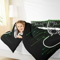 thumbnail image 4 of jejeloiu Teen Video Game Full Size Comforter Sets,Gamepad Game Lover Bedding Comforter Set,Green Black Bedding Sets For Boys,Ultra Soft Home Decor Reversible,3pcs, 4 of 8