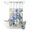 Blue, White, Cream, variant on No Hook Shower Curtain, Blue White Floral Shower Curtains for Bathroom with See Through Top Window, Modern Abstract Rustic Flowers Leaf Waterproof & Washable Bath Curtain 66"x72"