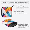 thumbnail image 3 of Yayeee Oven Mitts and Pot Holder Set of 4 Heat Resistant Kitchen Gloves Baking Hot Pad, Colorful Triangles, 3 of 5