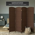 thumbnail image 6 of Red Lantern 6 ft. Tall Diamond Weave Fiber Room Divider - Dark Mocha - 4 Panel, 6 of 6