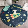 thumbnail image 1 of Round Carpets Living Room Tropical Printed Bedroom Chair Rugs Toilet Bath Decorate Non-slip Door Mat, 1 of 7