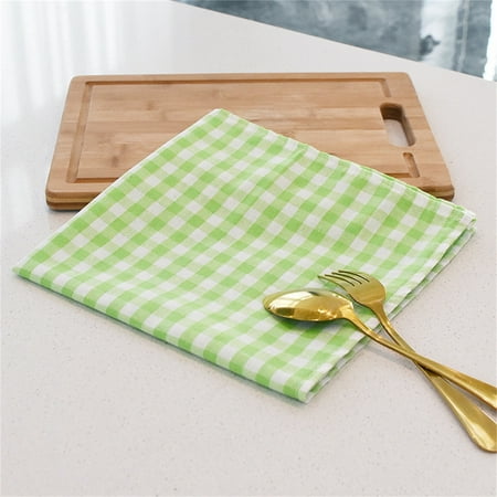 

Hopeup Heat Insulation Placemat Soft Washable Polyester Decorative Plaid Non-slip Dining Table Napkin Cloth Daily Use