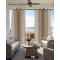 thumbnail image 4 of Khaki Ombre Blackout Curtains, Light Blocking Print Window Curtains, Modern Abstract Art Farmhouse Gradient Thermal Insulated Window Drapes for Living Room Kitchen Cafe 2 Panels, 84"W x 84"L, 4 of 9